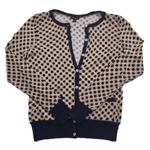 Ann Taylor Lightweight Cotton Cardigan with Gold Buttons, Size Small